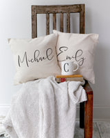 Personalized Couple Names Pillow Cover 2-Pack - The Cotton and Canvas Co.