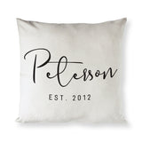 Personalized Last Name and Date Pillow Cover - The Cotton and Canvas Co.