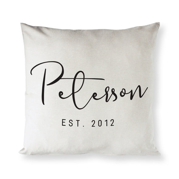 The Cotton and Canvas Co. Personalized Last Name and Date Pillow Cover