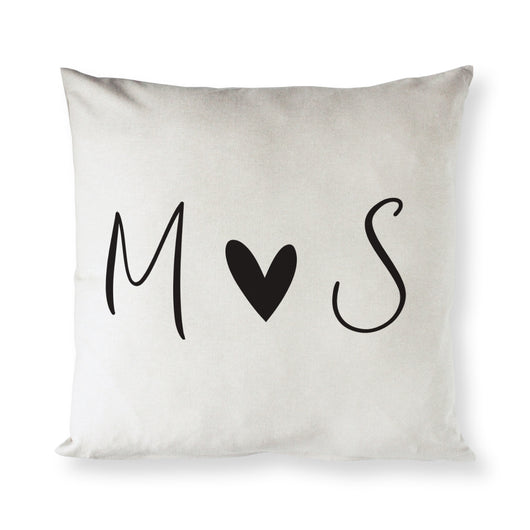 Personalized Couple Monogram with Heart Pillow Cover - The Cotton and Canvas Co.