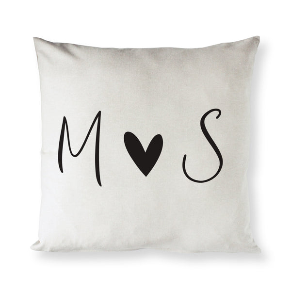 The Cotton and Canvas Co. Personalized Couple Monogram with Heart Pillow Cover