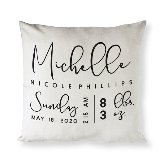 Personalized Newborn Baby Pillow Cover - The Cotton and Canvas Co.