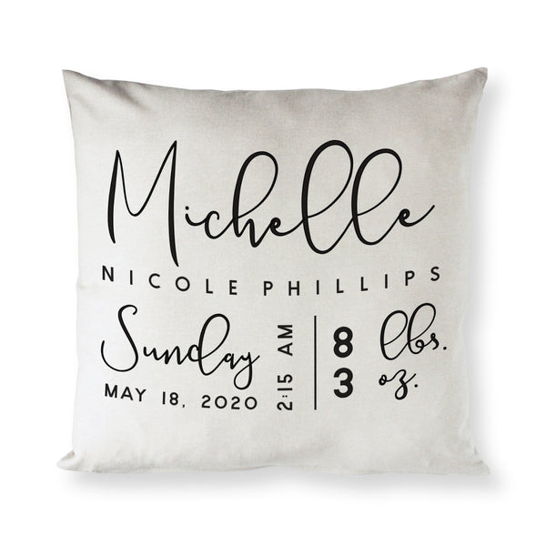 The Cotton and Canvas Co. Personalized Newborn Baby Pillow Cover