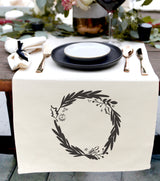Christmas Wreath Cotton Canvas Table Runner - The Cotton and Canvas Co.