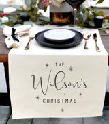 Personalized Last Name Christmas Canvas Table Runner - The Cotton and Canvas Co.