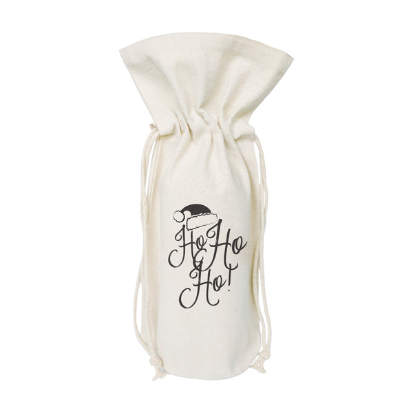 The Cotton and Canvas Co. Ho Ho Ho Christmas Cotton Canvas Wine Bag