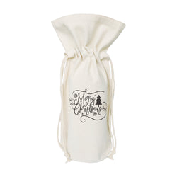 Merry Christmas Cotton Canvas Wine Bag - The Cotton and Canvas Co.