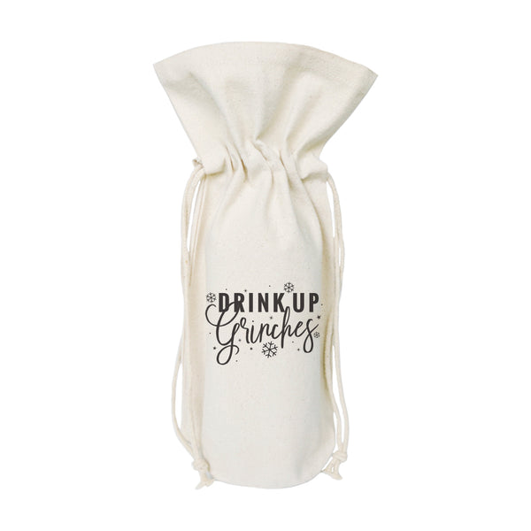 The Cotton and Canvas Co. Drink up Grinches Christmas Canvas Wine Bag