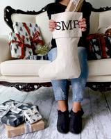 Triple Monogram Christmas Stocking - The Cotton and Canvas Co.