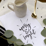 Merry and Bright Cotton Canvas Christmas Kitchen Tea Towel - The Cotton and Canvas Co.