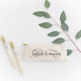Lipstick & Mascara Cotton Canvas Pencil Case and Travel Pouch - The Cotton and Canvas Co.