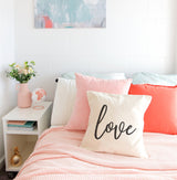Love Cotton Canvas Pillow Cover - The Cotton and Canvas Co.