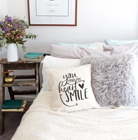 You Make My Heart Smile Pillow Cover The Cotton Canvas Co