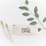 Enjoy It All Cotton Canvas Pencil Case and Travel Pouch - The Cotton and Canvas Co.