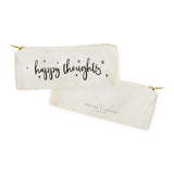 Happy Thoughts Cotton Canvas Pencil Case and Travel Pouch - The Cotton and Canvas Co.