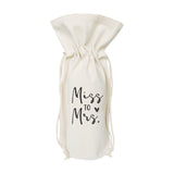 Miss to Mrs. Cotton Canvas Wine Bag - The Cotton and Canvas Co.