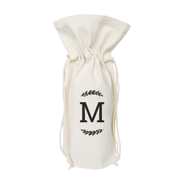 The Cotton and Canvas Co. Personalized Monogram Canvas Wine Bag