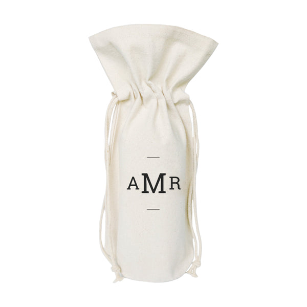 The Cotton and Canvas Co. Triple Monogram Cotton Canvas Wine Bag