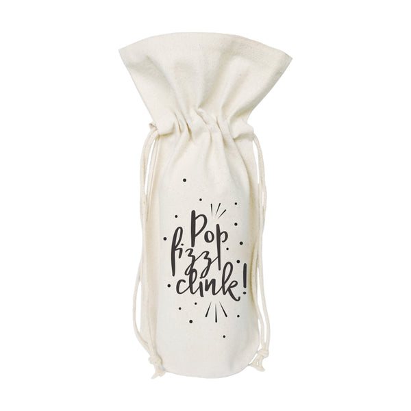 The Cotton and Canvas Co. Pop, Fizz, Clink Canvas Wine Bag