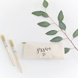 Personalized Name with Diamond Pencil Case and Travel Pouch - The Cotton and Canvas Co.