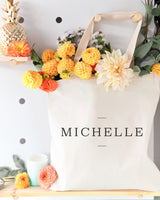 Personalized Modern Name Cotton Canvas Tote Bag - The Cotton and Canvas Co.