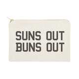 Sun's Out Buns Out Cotton Canvas Cosmetic Bag - The Cotton and Canvas Co.