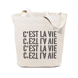 C'est La Vie Cotton Canvas Tote Bag - The Cotton and Canvas Co.