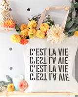 C'est La Vie Cotton Canvas Tote Bag - The Cotton and Canvas Co.