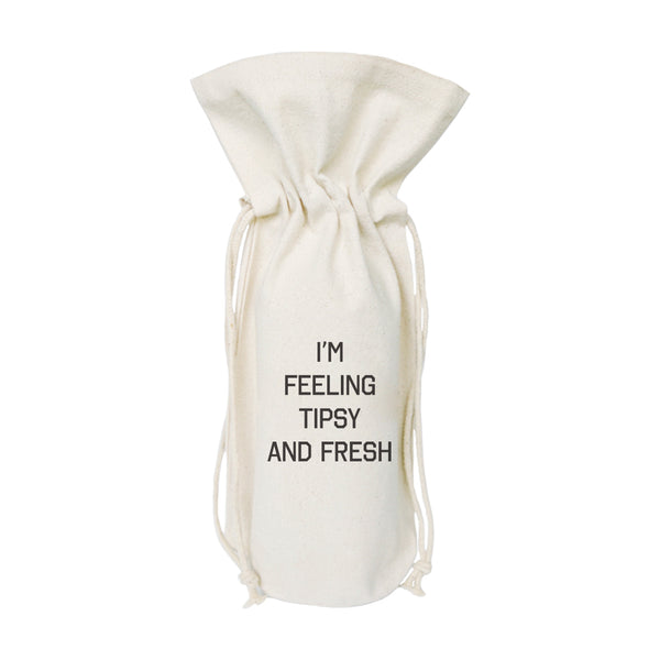 The Cotton and Canvas Co. I'm Feeling Tipsy and Fresh Cotton Canvas Wine Bag