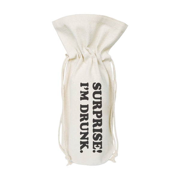 The Cotton and Canvas Co. Surprise, I'm Drunk! Cotton Canvas Wine Bag