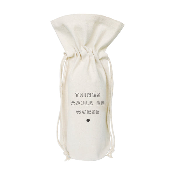The Cotton and Canvas Co. Things Could Be Worse Cotton Canvas Wine Bag