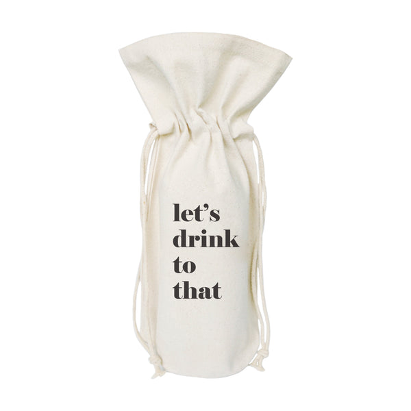 The Cotton and Canvas Co. Let's Drink to That Cotton Canvas Wine Bag