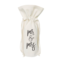 Mr. & Mrs. Canvas Wine Bag - The Cotton and Canvas Co.