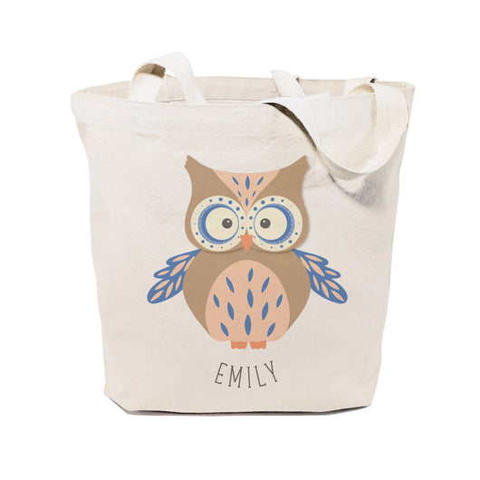 Personalized Name Owl Cotton Canvas Tote Bag - The Cotton and Canvas Co.