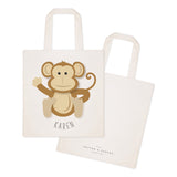 Personalized Name Monkey Cotton Canvas Tote Bag - The Cotton and Canvas Co.