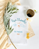 Personalized Give Thanks Kitchen Tea Towel - The Cotton and Canvas Co.