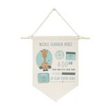 Personalized Giraffe Newborn Baby Announcement Hanging Wall Banner - The Cotton and Canvas Co.