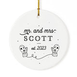 Personalized Mr. & Mrs. with Last Name and Est. Date Christmas Ornament