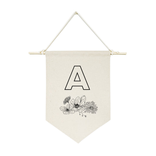 Personalized Floral Monogram Hanging Wall Banner - The Cotton and Canvas Co.