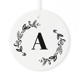 Personalized Monogram with Wreath Christmas Ornament - The Cotton and Canvas Co.