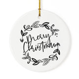 Merry Christmas with Wreath Christmas Ornament - The Cotton and Canvas Co.