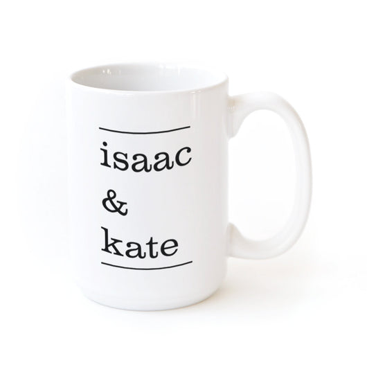 Ampersand Stack Personalized Couple Names Coffee Mug - The Cotton and Canvas Co.
