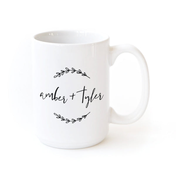 The Cotton and Canvas Co. Vive L’amour Personalized Couple Names Coffee Mug