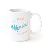 You are Awesome Personalized Coffee Mug, Peach and Aqua - The Cotton and Canvas Co.