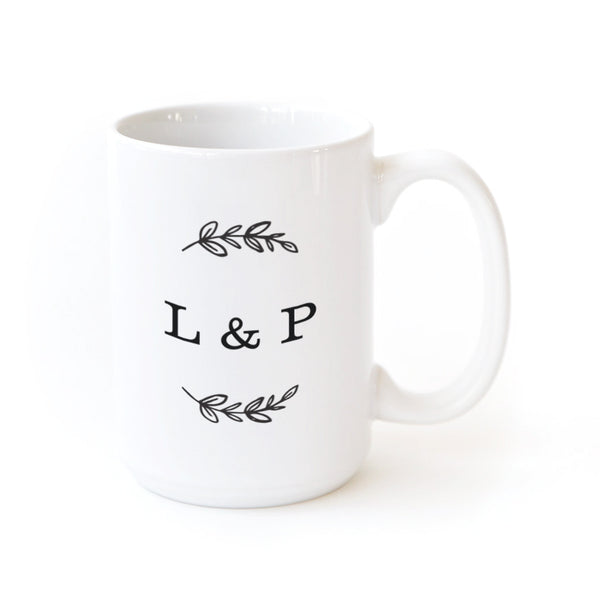 The Cotton and Canvas Co. Forever Yours Couple Monogram Personalized Coffee Mug