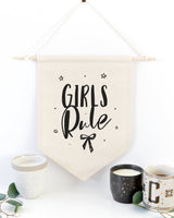 Girls Rule Hanging Wall Banner - The Cotton and Canvas Co.
