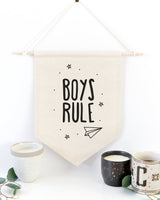 Boys Rule Hanging Wall Banner - The Cotton and Canvas Co.