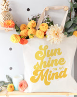 Sun Shine on My Mind Cotton Canvas Tote Bag - The Cotton and Canvas Co.