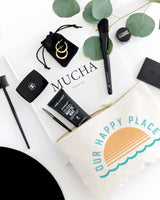 Our Happy Place Cotton Canvas Cosmetic Bag - The Cotton and Canvas Co.
