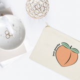 Just Peachy Cotton Canvas Cosmetic Bag - The Cotton and Canvas Co.